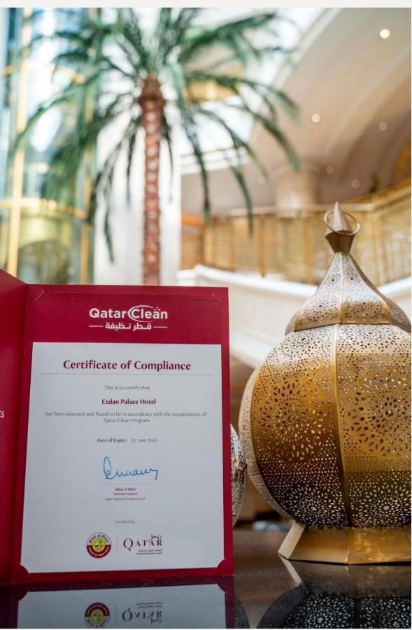 Ezdan Palace Hotel Доха Екстериор снимка A certificate of compliance with the Qatar Clean program